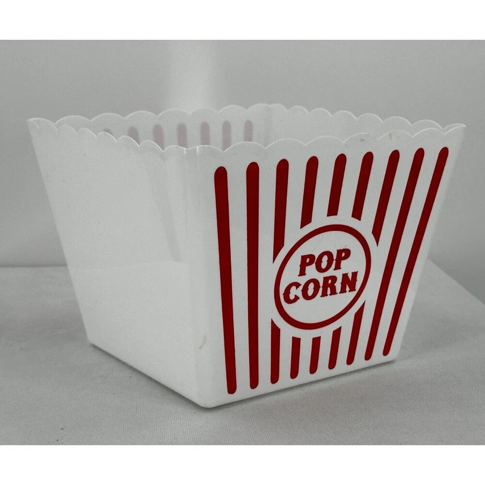 RETRO POPCORN TUB~Reusable Plastic Bucket 8.75